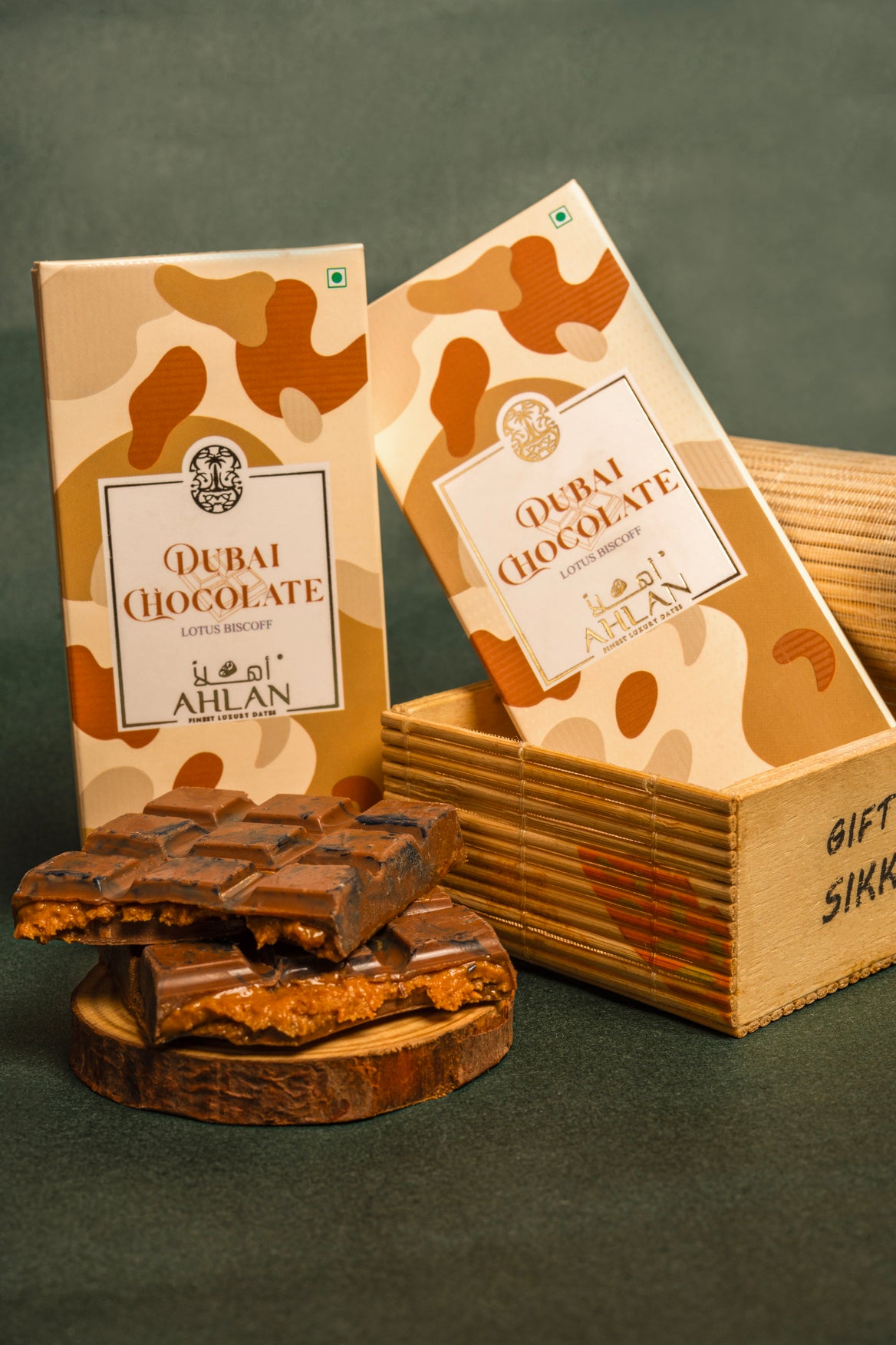 Dubai Lotus Biscoff Chocolate - (3 Slabs * 80gms each)